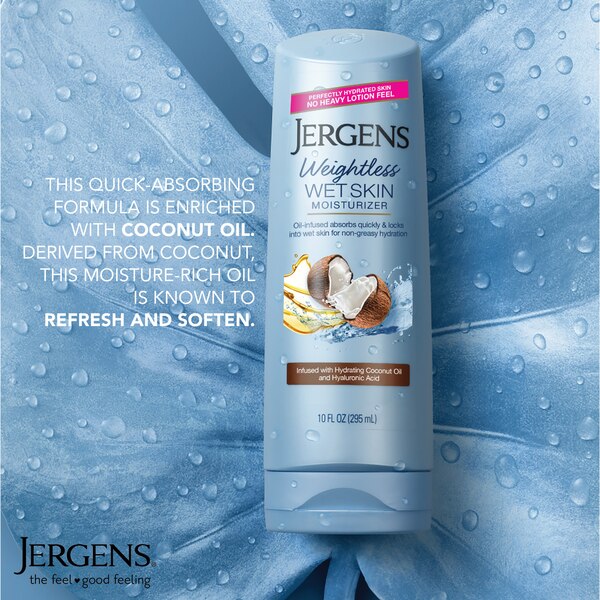 Jergens Wet Skin Moisturizer Coconut Oil, 10 OZ