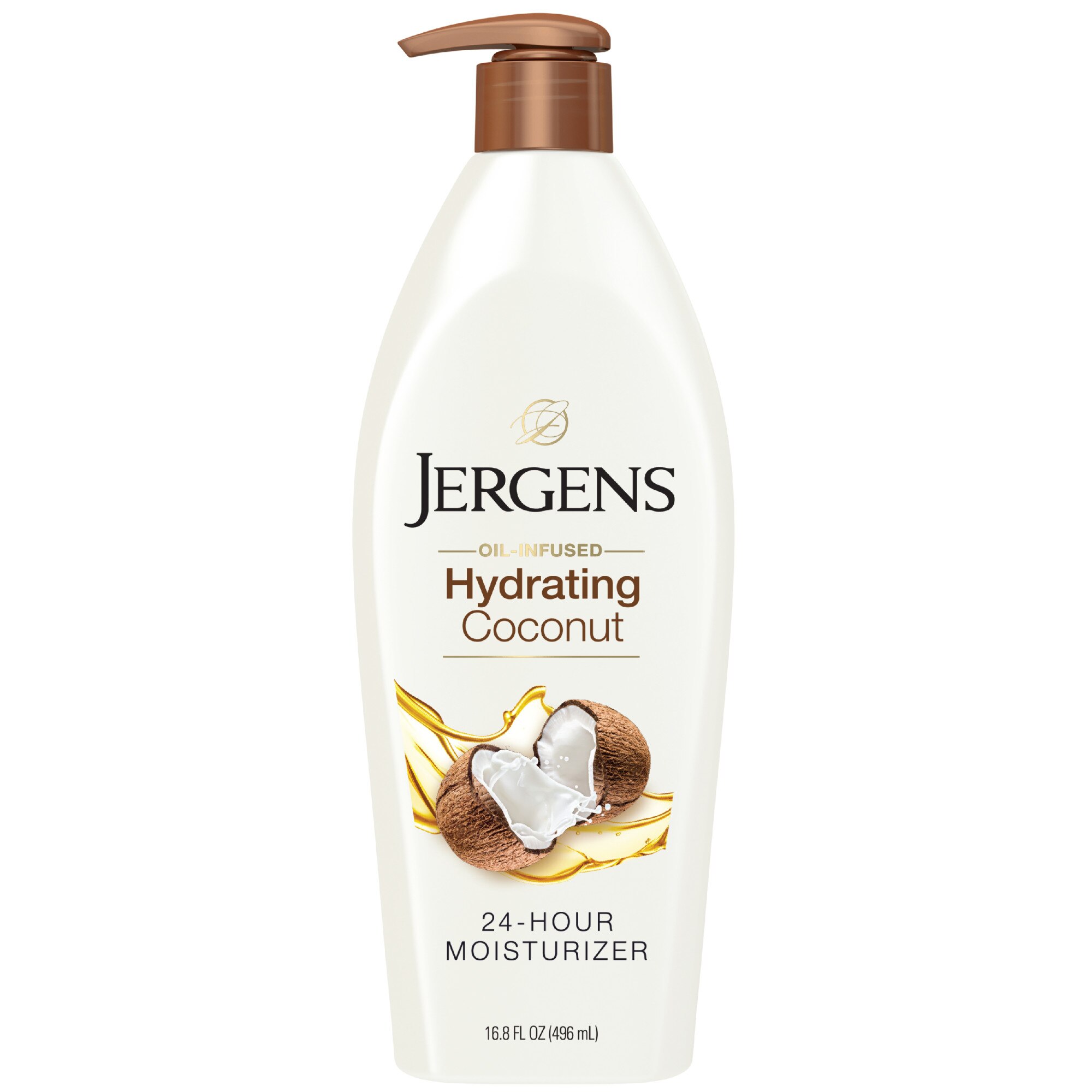 Jergens Coconut Hand and Body Lotion for Dry Skin, Dermatologist Tested Moisturizer, 16.8 OZ
