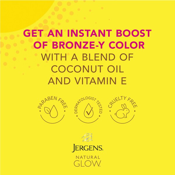 Jergens Natural Glow Instant Sun Self Tanner Lotion + Bronzer, 6 OZ