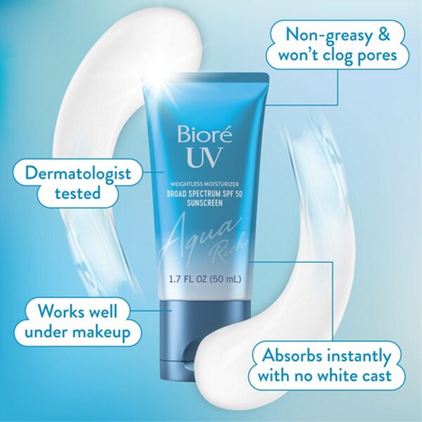 Biore UV Aqua Riche Broad Spectrum SPF 50 Weightless Moisturizer