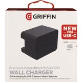 Griffin PowerBlock USB-C PD 18W Wall Charger - Black (North America). Lifetime Warranty., thumbnail image 1 of 4