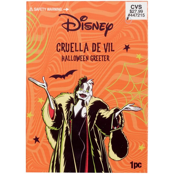 Disney Cruella de Vil & Pumpkin Halloween Greeter, 18.5 in