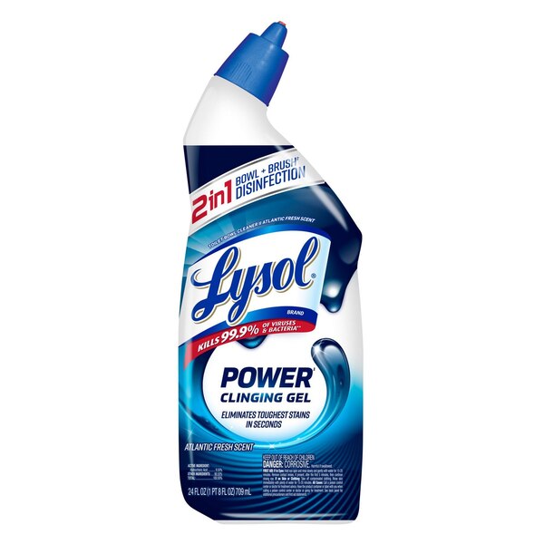 Lysol Power Toilet Bowl Cleaner, Atlantic Fresh Scent, 24 oz