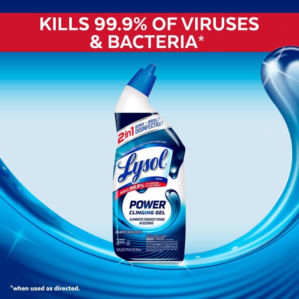 Lysol Power Toilet Bowl Cleaner, Atlantic Fresh Scent, 24 oz