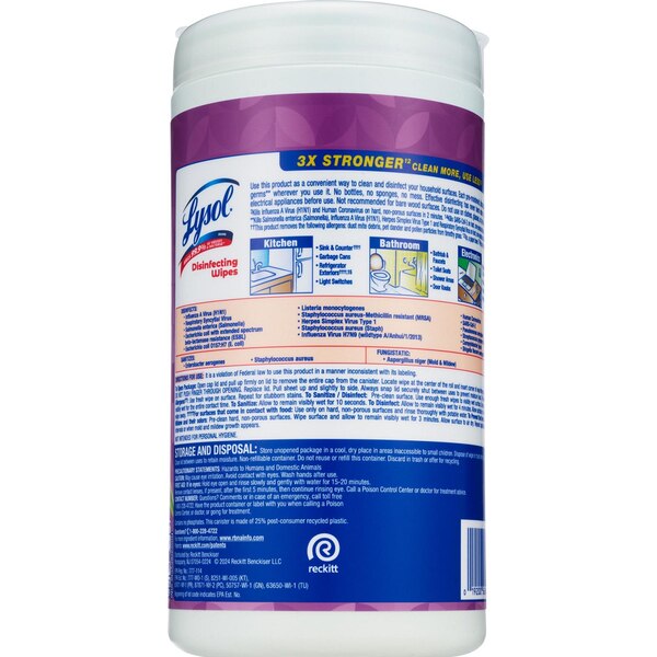 Lysol Disinfectant Wipes, Lavender & Cotton Blossom Scent, 80 ct
