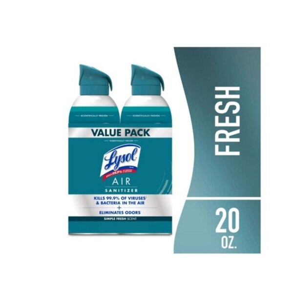 Lysol 2-Pack Air Sanitizer, Simple Fresh Scent, 10 oz