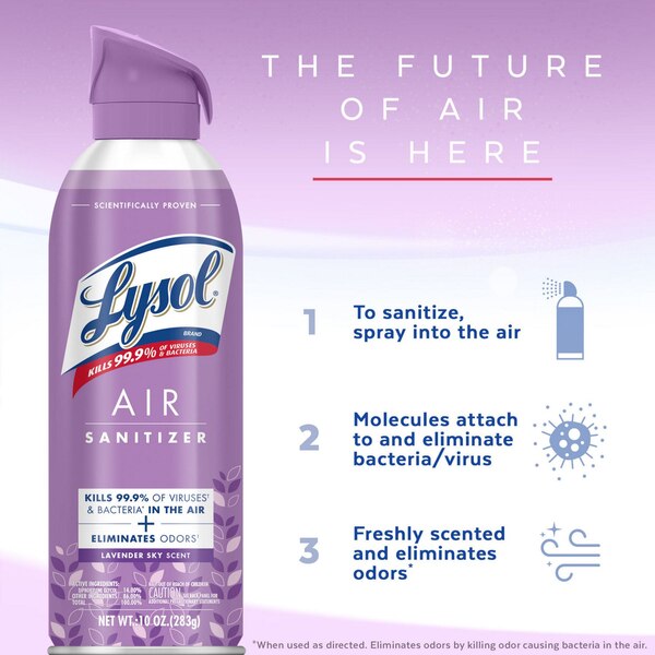 Lysol Air Sanitizer, Lavender Sky Scent, 10 oz