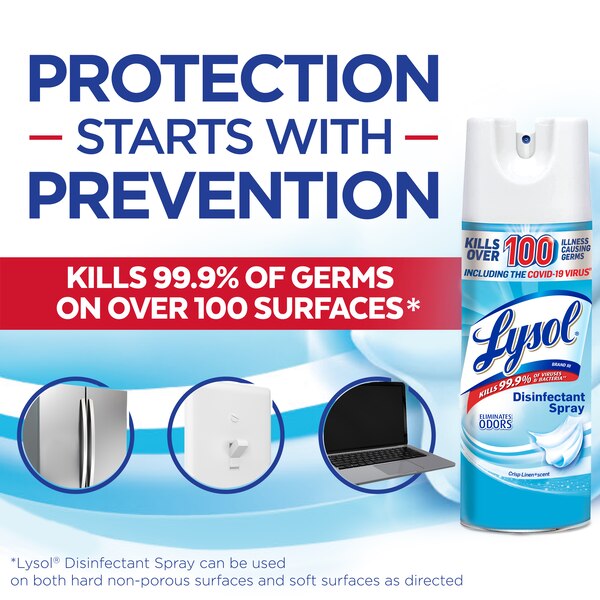 Lysol Disinfectant Spray, Crisp Linen, 12.5 OZ