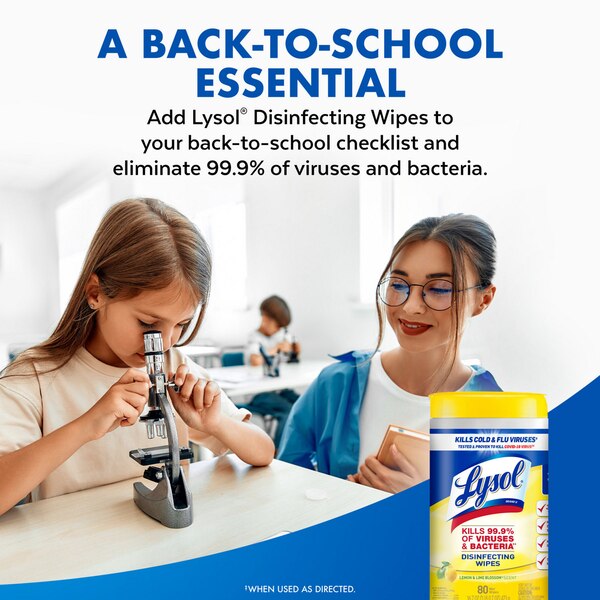 Lysol Disinfecting Wipes, Lemon & Lime Blossom Scent