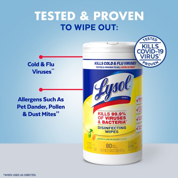 Lysol Disinfecting Wipes, Lemon & Lime Blossom Scent
