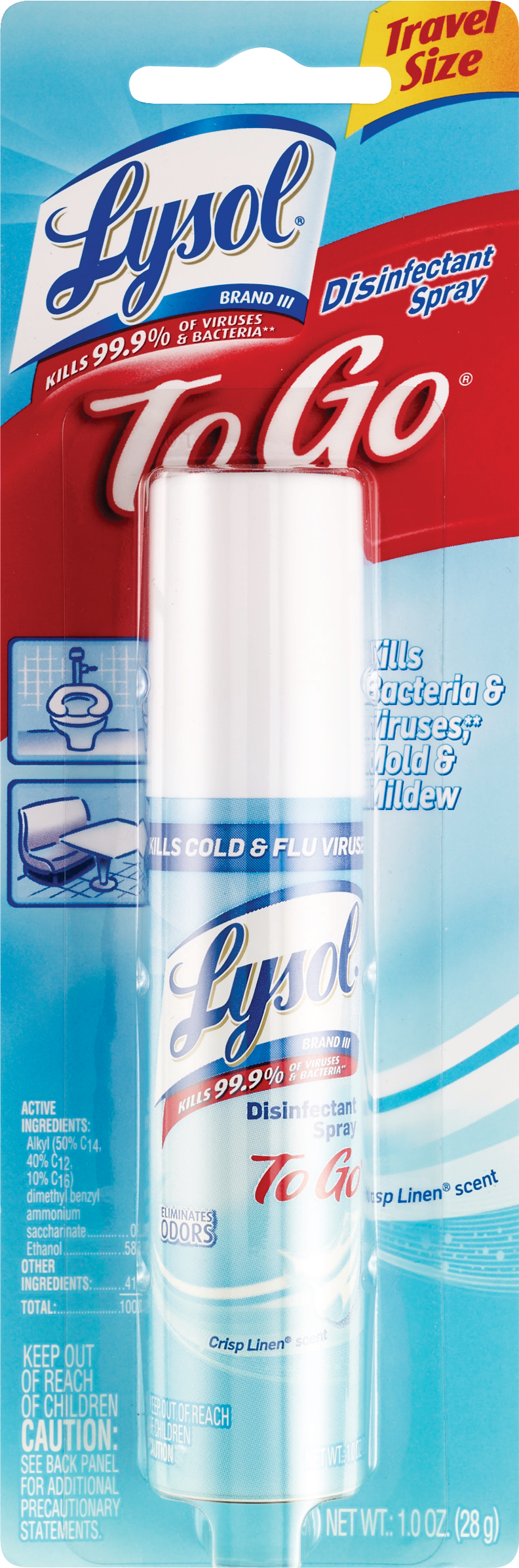 Lysol Brand IIITo Go - Desinfectante en spray, 1 oz