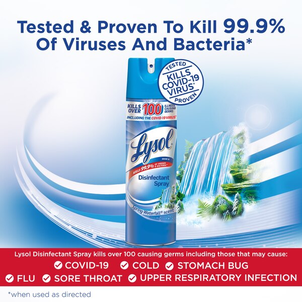Lysol Disinfectant Spray, Spring Waterfall Scent, 19 oz