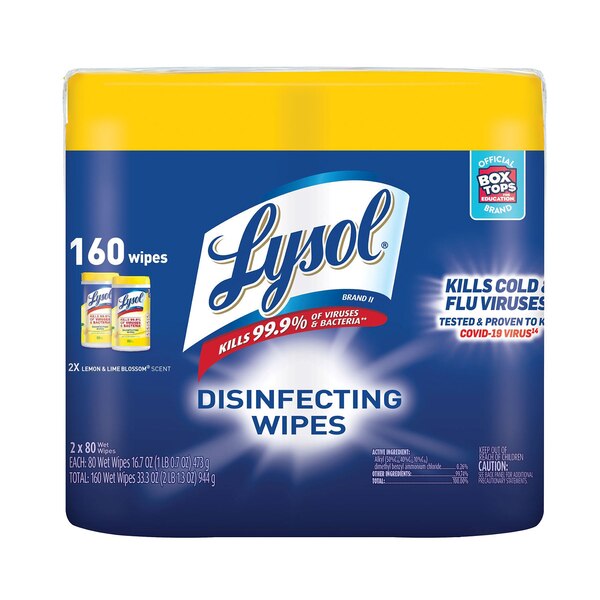 Lysol Disinfecting Wipes, Lemon & Lime Blossom Scent