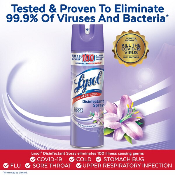 Lysol Disinfectant Spray, Early Morning Breeze Scent, 19 oz