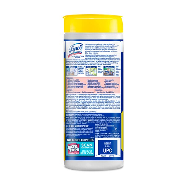 Lysol Disinfecting Wipes, Lemon & Lime Blossom Scent