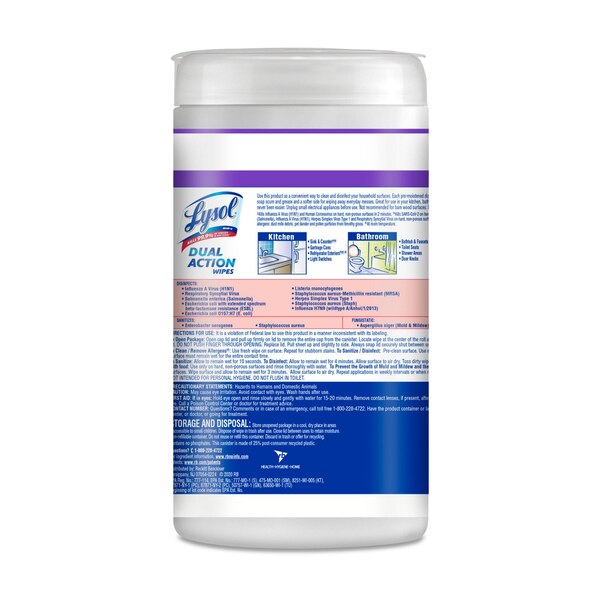 Lysol Dual Action Wipes, Citrus Scent, 75ct