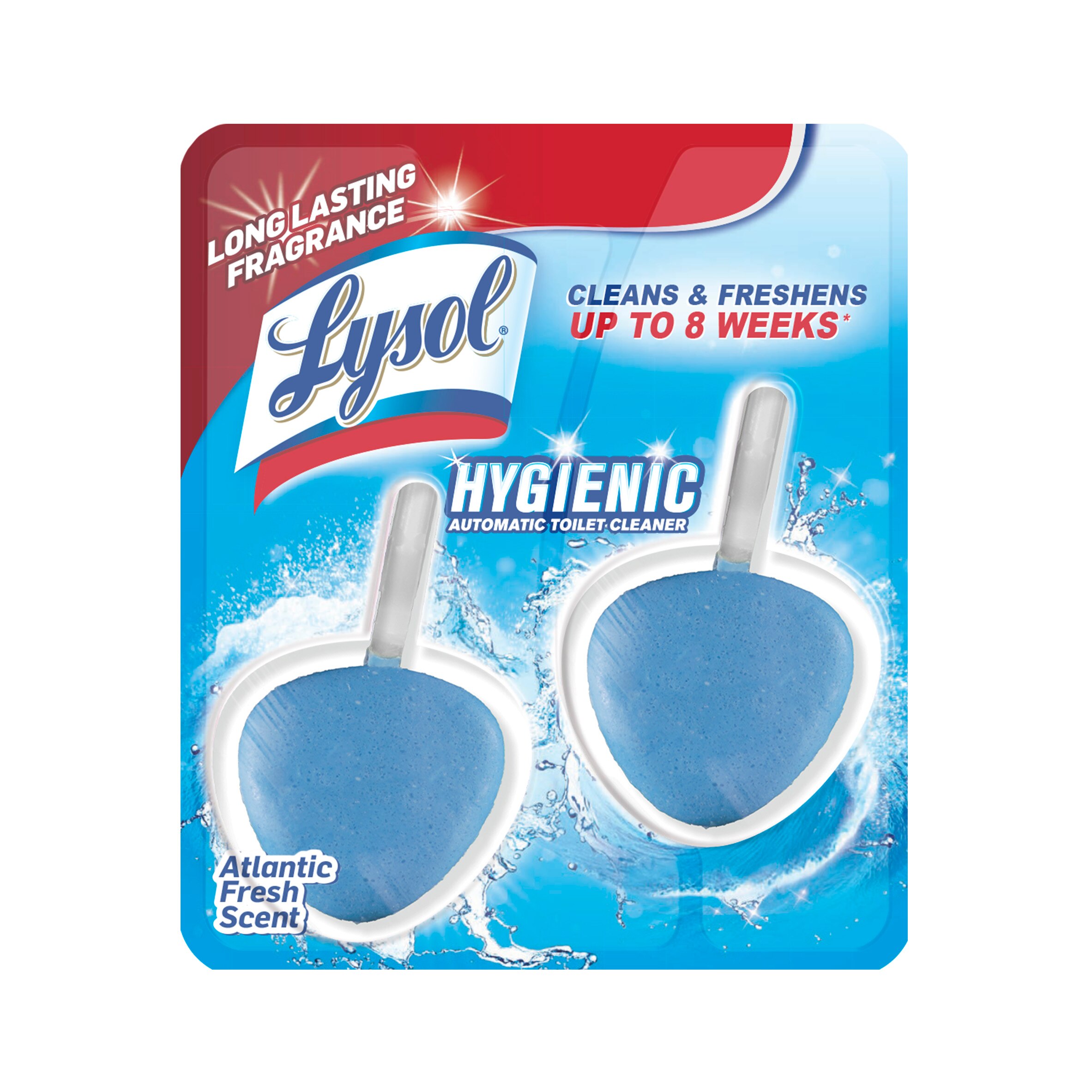 Lysol Hygienic Automatic Toilet Bowl Cleaner, Atlantic Fresh, 2 CT