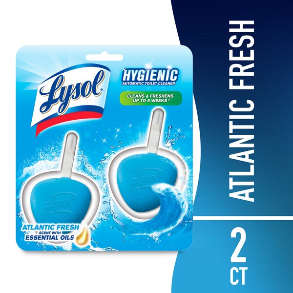Lysol Hygienic Automatic Toilet Bowl Cleaner, Atlantic Fresh, 2 CT