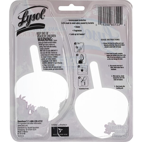Lysol No Mess Auto Toilet Bowl Cleaner, Lavender, 2 ct