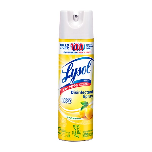 Lysol Disinfectant Spray, Lemon Breeze, 19 oz