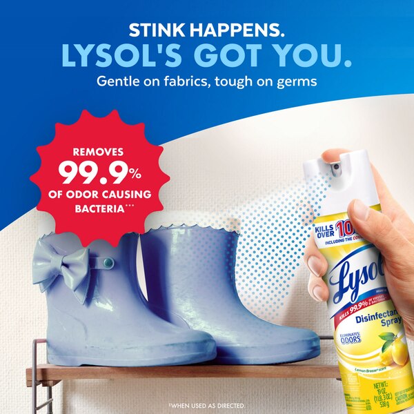 Lysol Disinfectant Spray, Lemon Breeze, 19 oz