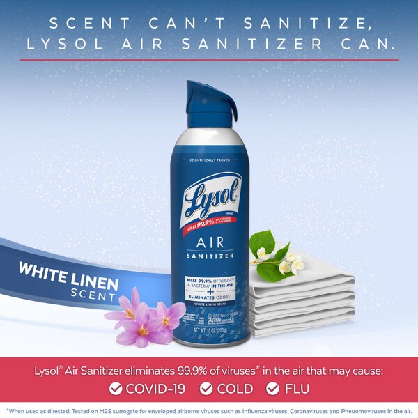 Lysol AIR Sanitizer, White Linen, 10 oz