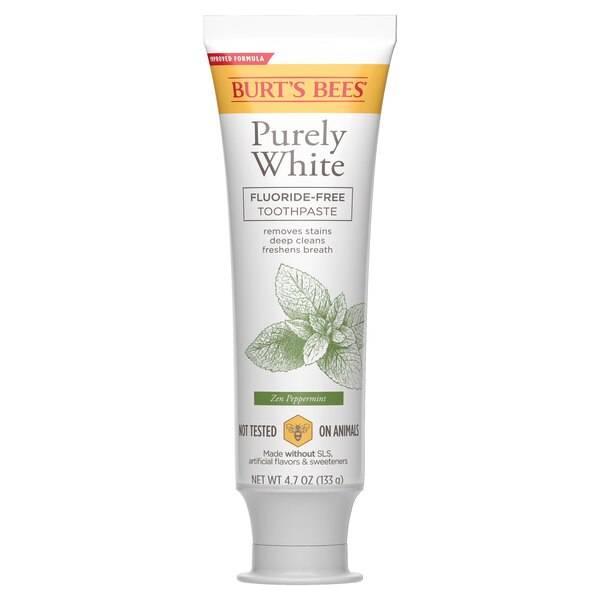Burt's Bees Toothpaste, Natural Flavor, Fluoride-Free, Purely White, Zen Peppermint, 4.7 oz