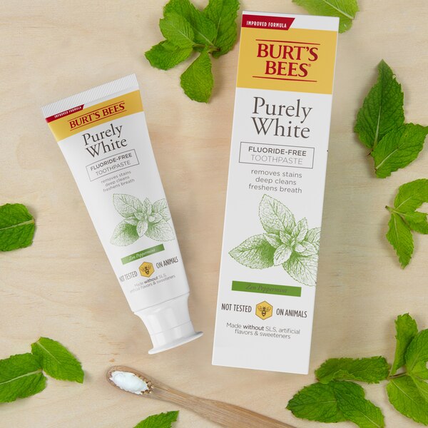 Burt's Bees Toothpaste, Natural Flavor, Fluoride-Free, Purely White, Zen Peppermint, 4.7 oz