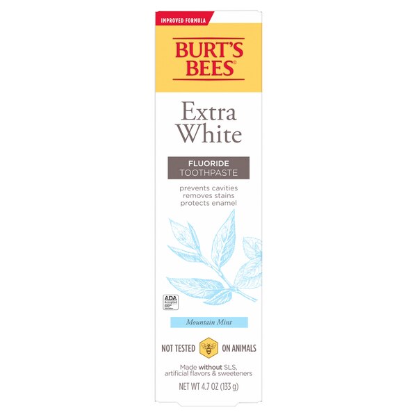 Burt's Bees Extra White Fluoride Toothpaste, Mountain Mint, 4.7 oz