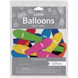 Rainbow Balloons 12-Inch Latex Balloons, Assorted Colors, 15 ct, thumbnail image