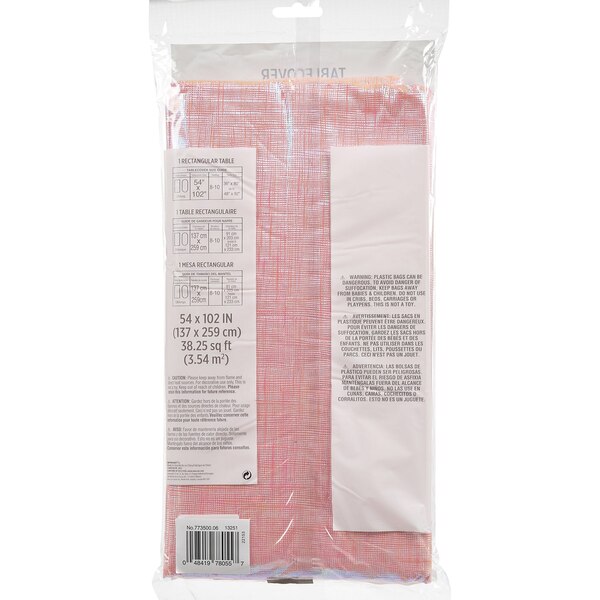 Amscan Party Impressions Table Cloth 54" X 102", Pink