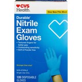 CVS Health Durable Nitrile Exam Disposable Gloves, One Size Fits Most, 120 CT, thumbnail image