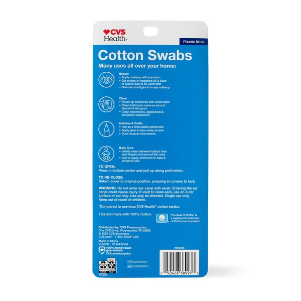 CVS Health Flexible Cotton Swabs, 625CT