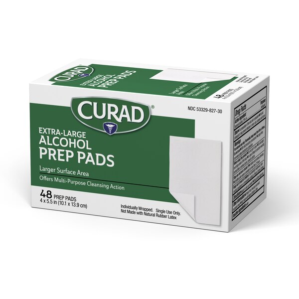 CURAD Extra Large Alcohol Prep Pads, 4" x 5.5", 48 CT