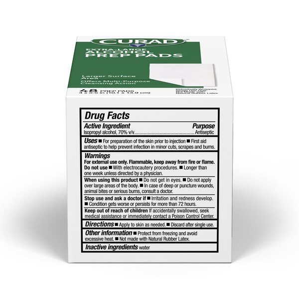 CURAD Extra Large Alcohol Prep Pads, 4" x 5.5", 48 CT