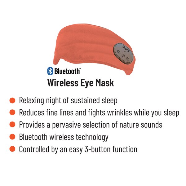 TRAKK Himalayan Salt Relaxation Set Bluetooth Eye Mask, Salt Neck Wrap & Night Lamp