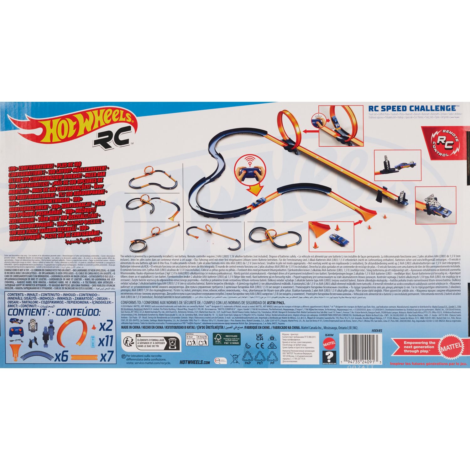 Hot Wheels Toy Car Track Set with 1 64 Scale Remote Control Vehicle