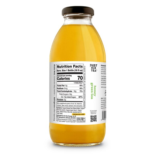 Just Ice Tea, Honey Green Tea, 16 Oz