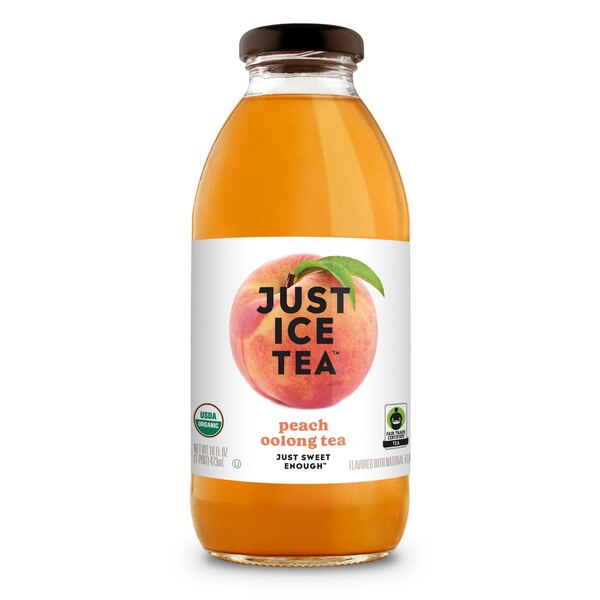 Just Ice Tea, Peach Oolong Ice Tea, 16 Oz