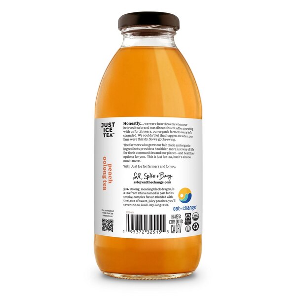 Just Ice Tea, Peach Oolong Ice Tea, 16 Oz