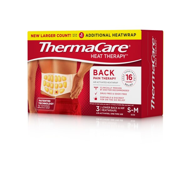 ThermaCare Lower Back & Hip Pain Relief Therapy Heat Wraps, 3 CT