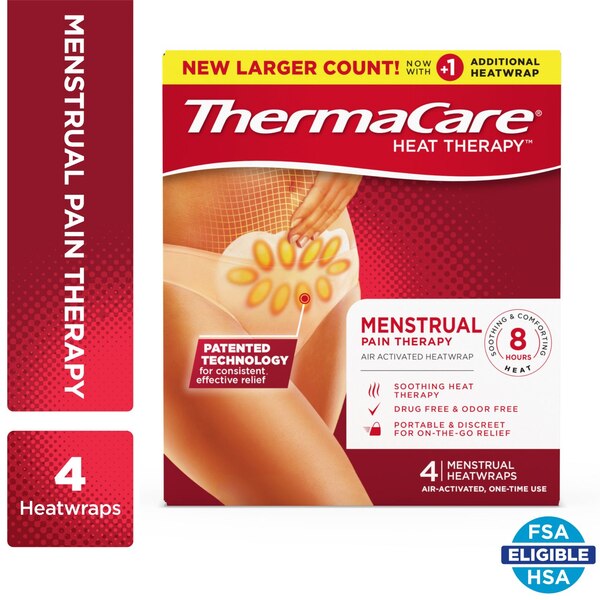 ThermaCare Menstrual Pain Therapy Heatwraps, 4 CT
