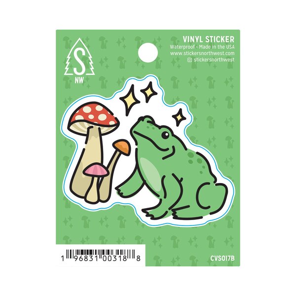 Stickers Northwest Mushrooms & Frog Vinyl Sticker
