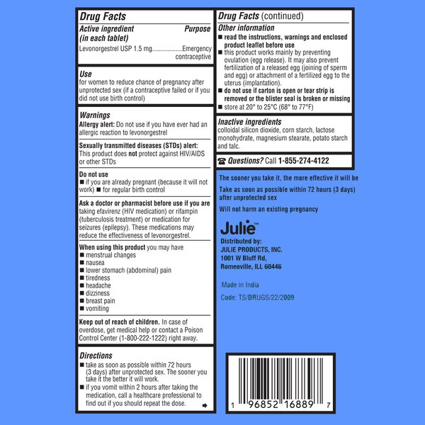 Julie Emergency Contraceptive Tablet