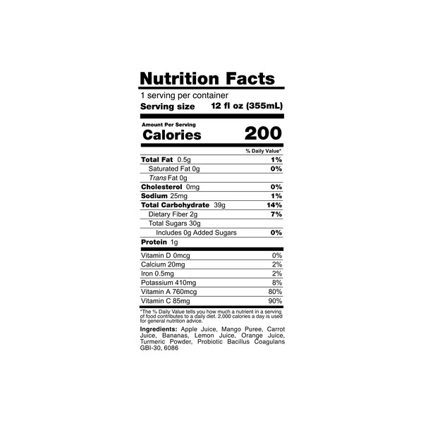 Everytable, Mango Turmeric Smoothie, 12 oz