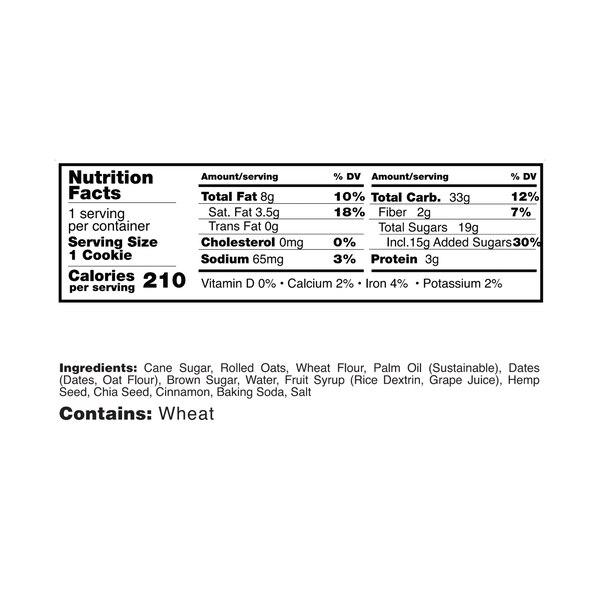 Everytable, Plant Based Oatmeal Cookie, 1.8 oz