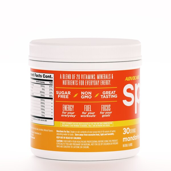Spark Canister Vitamin and Amino Acid Supplement, Mandarin Orange, 7.4 OZ