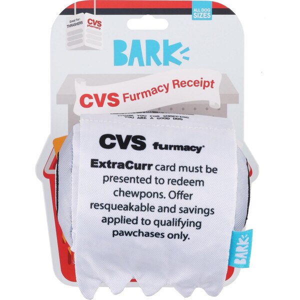 BARK CVS Furmacy Receipt Dog Toy