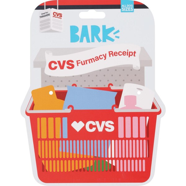 BARK CVS Furmacy Receipt Dog Toy