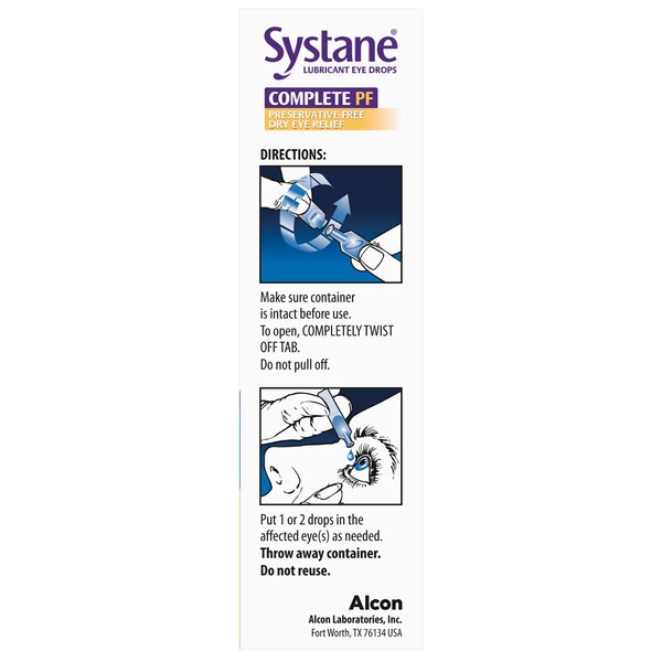 Systane Complete Preservative Free Lubricating Eye Drops Vials, 30 CT